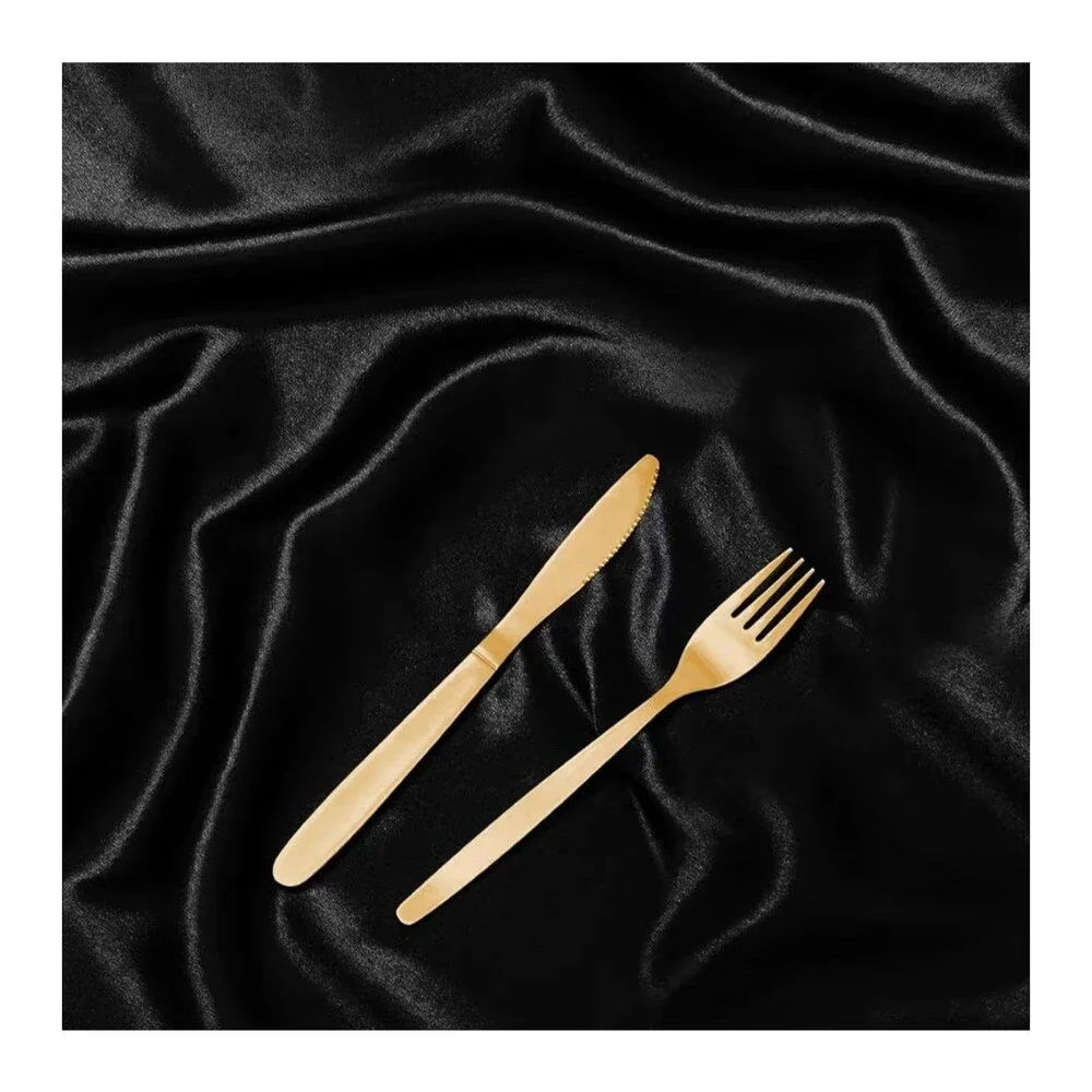 12 Pack Satin Table Cloth Napkins, 17x17 Inch Black Silky Cloth Napkins